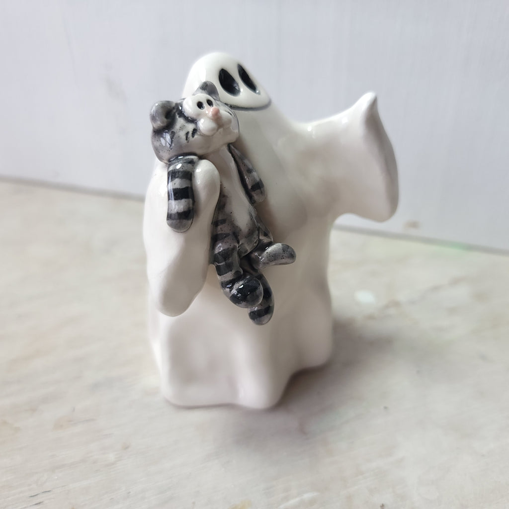 Ghost and tabby cat
