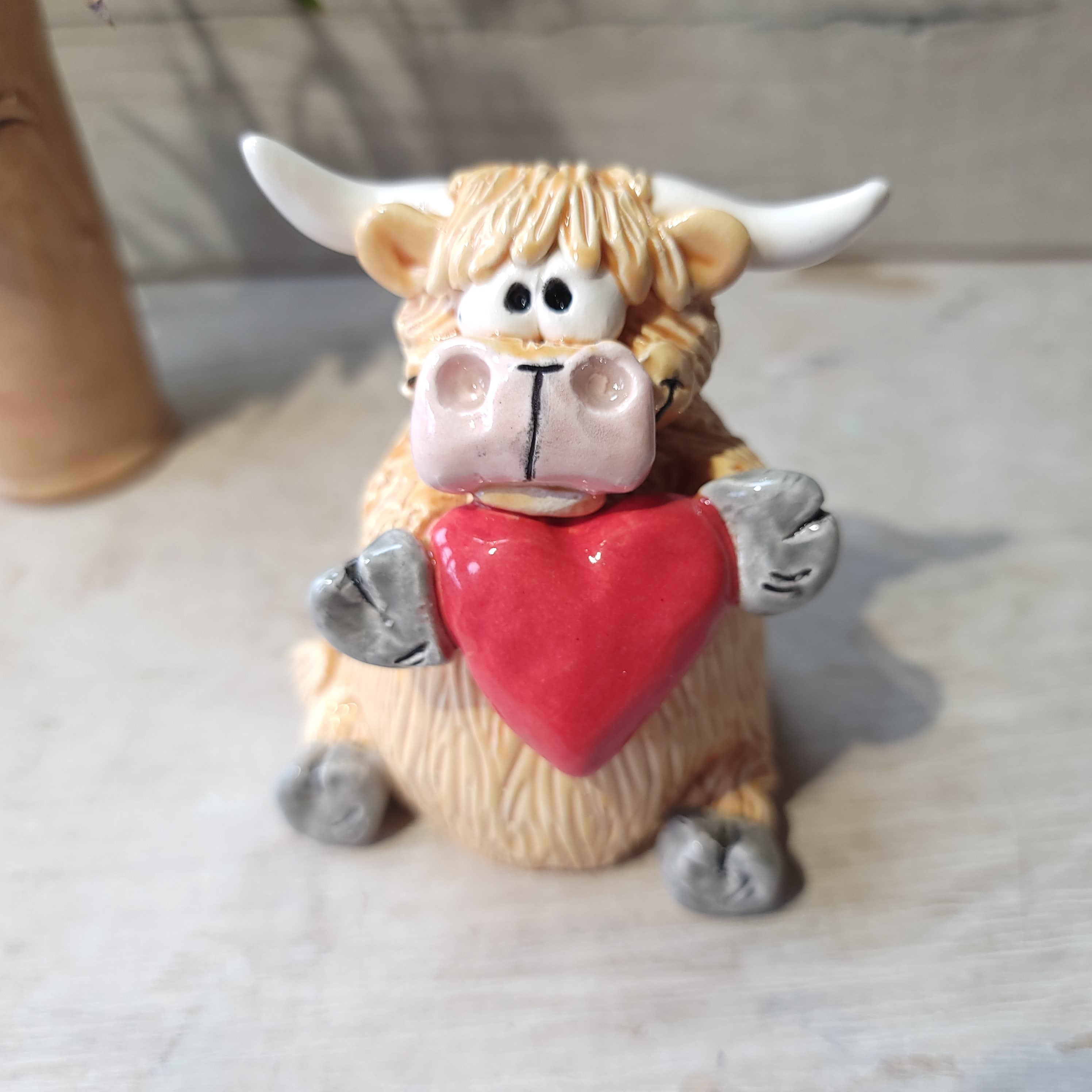 Highland cow with heart ❤️