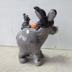 Donkey, cat and pumpkin