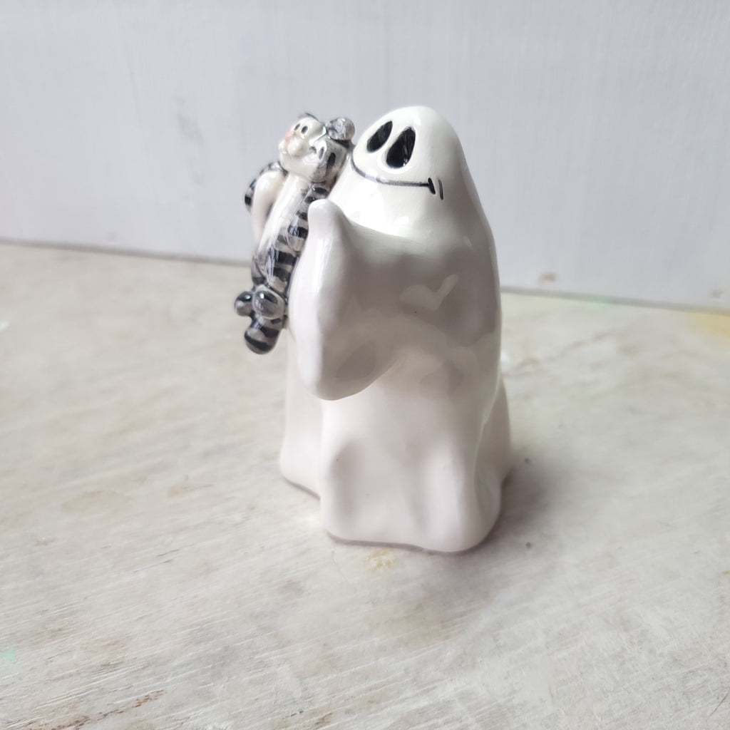 Ghost and tabby cat