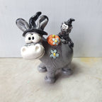 Donkey, cat and pumpkin